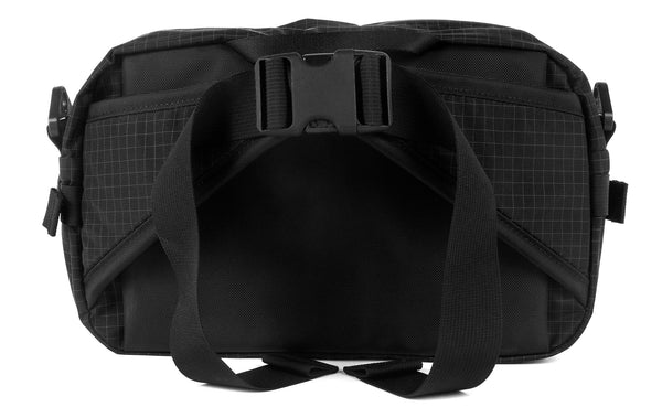 The LGD in Black Halcyon. Back view, showing the hide-away padded hip belt.